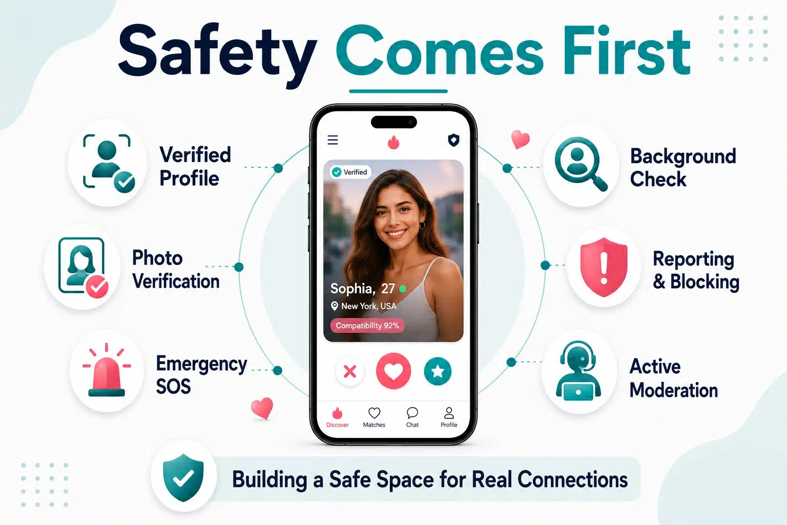 Building safe to use Dating apps