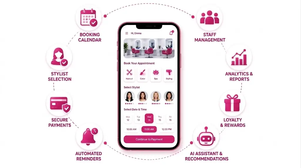 Popular Features for a Salon Booking App