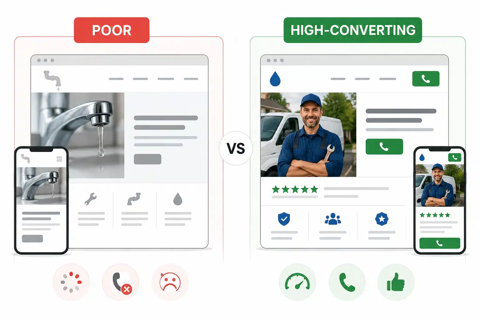 high converting plumber website